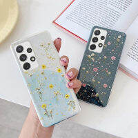 เคสโทรศัพท์ภาพดอกไม้อบแห้งจริงสำหรับ Samsung Galaxy S20 FE Plus S21 S22ฝาหลังใส5G A72 A73 A33อัลตร้าโน้ต20 A51 A71 A53นุ่มใส5G