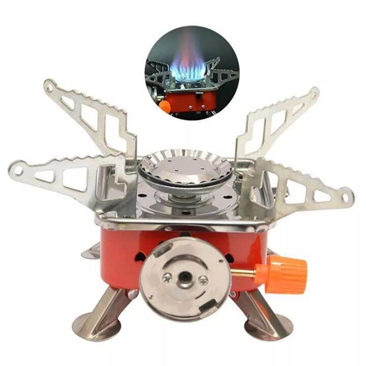Mini Quartet Electronic Ignition Gas Stove Portable Folding Card Stove