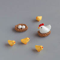 Mini ไก่ Chick ไข่ Hen Nest ตุ๊กตา Miniatures ตกแต่งบ้าน Kawaii อุปกรณ์เสริม Garden Decor สำหรับตกแต่งอีสเตอร์หน้าแรก-gnxfnxfhnxfnxff