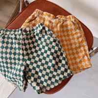 2022 Spring Summer New Children Corduroy Shorts Baby Fashion Plaid Pants Boys Casual Short Pants Loose Girls Harem Pants