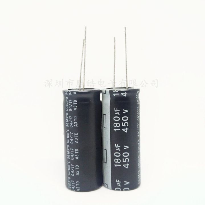 2pcs/lot 450V180UF New Straight Plug-in 18*40 Aluminum Electrolytic Capacitors 180uf450v Size:18X40（MM） Electrical Circuitry Parts