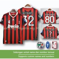 shot goods Retro version 09/10 AC milan home jersey KITS 3 MALDINI、22 KAKA 、32 BECKHAM 、80 RONALDINHO