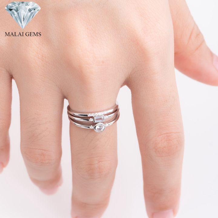 malai-gems-แหวนเพชร-3-วง-เงินแท้-925-เคลือบทองคำขาว-ประดับเพชรสวิส-cz-รุ่น-221-r20358-แถมกล่อง-แหวนเงินแท้-แหวนเงิน