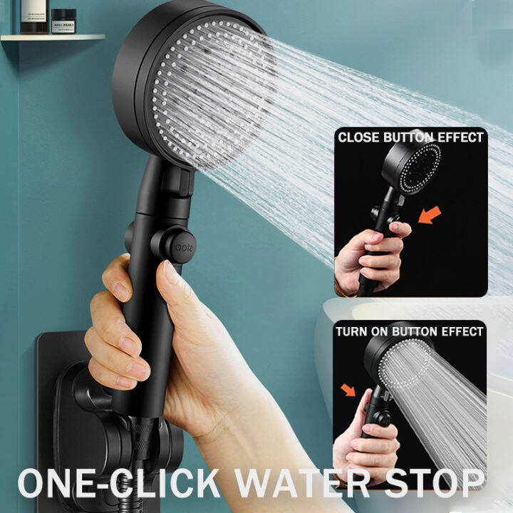 shower head (2in1) high pressure shower head shower 5 level adjustable ...