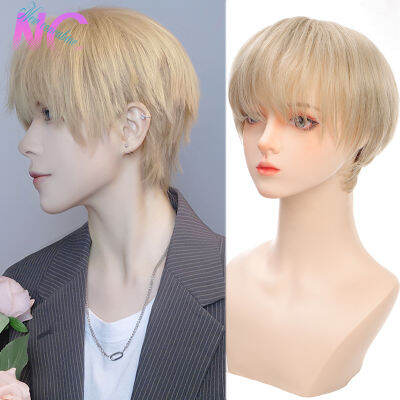 ใหม่ Concubine สั้นสังเคราะห์ Mullet Head วิกผม Boy Black Gold สีชมพูคอสเพลย์อะนิเมะปลอมผมเรียบทนความร้อน ~