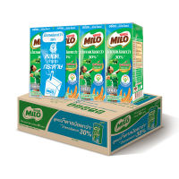 Milo ไมโล นมยูเอชที รสช็อกโกแลตมอลต์ สูตรน้ำตาลน้อยกว่า 180 มล. แพ็ค 48 กล่อง