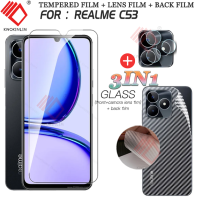 (3 in 1)ฟิล์มกระจก For Realme C53/For Realme C55 ฟิล์มกันรอยโทรศัพท์ ฟิล์ม ฟิล์มกล้อง ฟิมล์กล้อง ฟิล์มติดกล้อง ฟิล์มหลัง ฟิมหลัง