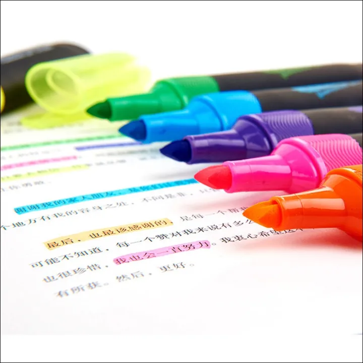6-colors-set-cute-highlighter-children-stroke-key-mark-with-large-capacity-color-small-fresh-marker-pen