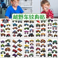 【YF】 10PCS Cartoon Off-road Truck Tattoo Stickers Creative Boy Toys Face Arm Leg Transportation temporary Sticker For Kids