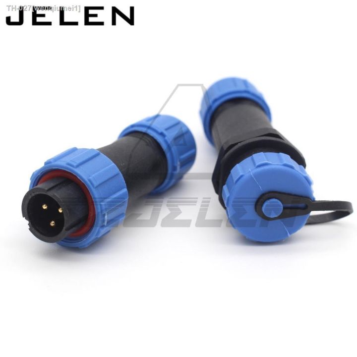 sp13-3pin-waterproof-aviation-connector-docking-power-cable-connector-male-and-female-led-connector-3-pin-plug-socket-ip68