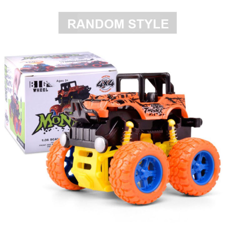 love-ready-inertial-stunt-pull-back-toy-cars-4wd-friction-powered-monster-trucks-perfect-gift-red-green-purple-orange