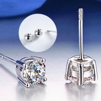 Smyoue Single 1.0ct Moissanite Screw Thread Earrings for Women Lab Grown Diamond Ear Studs 925 Sterling Silver Fine Jewelry Gift