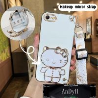 AnDyH Long Lanyard Casing For OPPO A71 OPPO A71K phone case Hello Kitty Makeup Mirror Stand