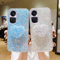 เคสโทรศัพท์ OPPO Reno10 Reno10 Pro Reno10 Pro+ 5G ดีไซน์สวยงามมันวาวกับโฮลเดอร์ทรงรักกรณีซิลิโคนนิ่มเคสoppo reno10 5g reno 10 pro 5g ฝาครอบเคสโทรศัพท์แฟชั่น