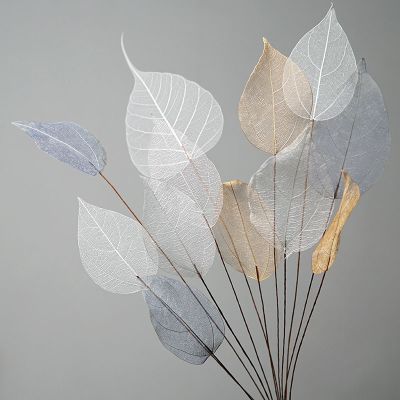 【CC】 Decoration Lucency Leaves Vein Immortal Artificial Flowers Wedding Table Wire Stem