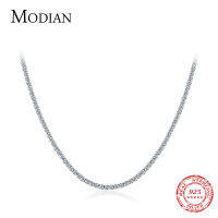 Modian Classic Luxury Full Clear CZ สร้อยคอ Solid 925เงินสเตอร์ลิงประกาย Choker สร้อยคอผู้หญิงเครื่องประดับ