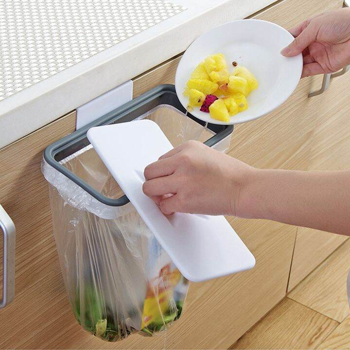 portable-plastic-garbage-hanging-bag-kitchen-trash-storage-rack-convenient-cabinet-door-basket-scouring-pad-dry-shelf-holder