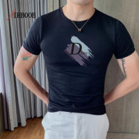 AIRBOOB เสื้อยืดแขนสั้นแฟชั่นผู้ชายเข้ารูปพอดีพิมพ์ลายครึ่งแขนเสื้อตัวบนส่วนบุคคล