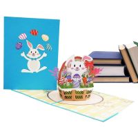 Funny Easter Pop Up Cards 3D Bunny Egg Basket Greeting Card Birthday For Kids Toddlers Mom Dad Family Rabbit In Basket Card