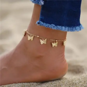 Gold Butterfly Bracelet Gold Steel Boho Beach Bracelets For Women Sandals  Bracelets Female Jewelry 