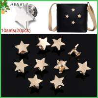 HENRI 10sets(20pcs) กระเป๋าใส่หมวก การตกแต่ง DIY ปุ่มผ้า สมุดภาพ หมุดดาว เสื้อผ้า