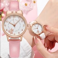 （A Decent035）WomenFashion Strawladies 39; Exquisite Cat DialClockWristwatches Reloj Mujer