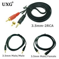 to Male Female Headphone 2 RCA Cable for Car Earphone Speaker Cable