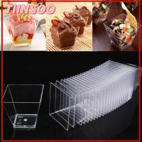 TIINSOO 60ml 10/30/50pcs DIY Bakeware ช้อน อุปกรณ์ปาร์ตี้ โปร่งใส ถ้วยขนม ถ้วยทิ้ง เครื่องมือทำขนม มูส