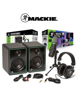 Mackie  Creator Bundle ชุดอุปกรณ์บันทึกเสียง ประกอบด้วย ไมค์ EM-USB, หูฟัง MC-100, ลำโพงมอนิเตอร์ CR-3X + ฟรี สายแจ็ค &amp; ตัวจับไมค์ &amp; ขาไมค์