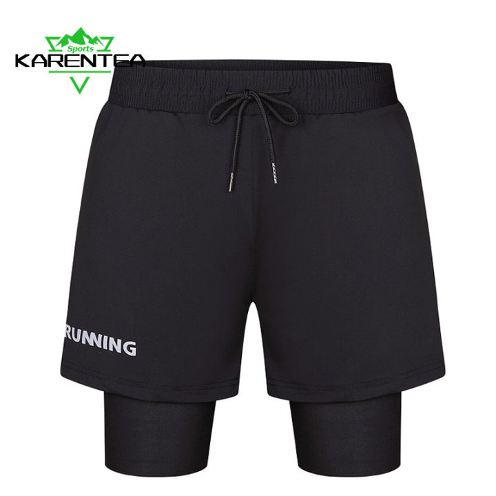 karentea-เสื้อผ้าระบายอากาศสองชิ้นชุดกีฬาชายวิ่งจ๊อกกิ้งกลางแจ้งกีฬากางเกงวิ่งขาสั้นผู้ชาย-swr-011