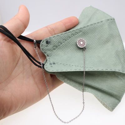 12mm Face Clip Diffuser With Chain Aromatherapy Clip Locket Stainless Steel Magnetic Buckle DIY