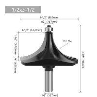 ดอกสว่านกับรองลื่นเราเตอร์ทรงกลมมุมขนาดใหญ่ก้าน1/2 12มม. สำหรับขอบไม้เครื่องมืองานไม้ Cnc End Mill