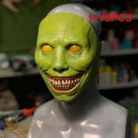 1~15PCS New Halloween Mask cos Exorcist horror smile green face white eye demon mask halloween mask