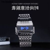 Korean mens alloy shell chain watch multi-functional 12-hour monthly calendar display electronic 467