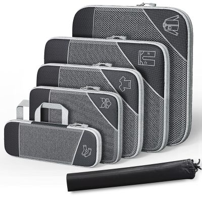 【CW】ஐ﹊◇  3/6PCS Compressed Packing Cubes Storage Organizer Set With Shoe Mesh Visual Luggage Suitcase