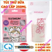 5 Túi Hộp 50 túi trữ sữa Mẹ cao cấp 250ml SUNMUM không BPA Thái Lan - Hộp