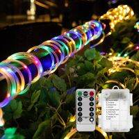 Outdoor garden10m LED Christmas garland ice strip tube lights battery fairy holiday tree street decoration for wedding NewYear