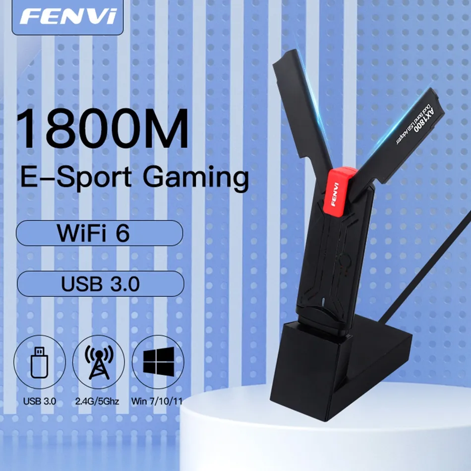 1800mbps Dual Band Wifi 6 Usb Adapter Network Dongle Wireless 802.11ax  Network Card For Laptop/pc Windows 7/10/11