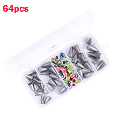 64Pcs/set Rig Weight For Bullet Bait Texas Accessories Sinkers Sinker Fishing Steel