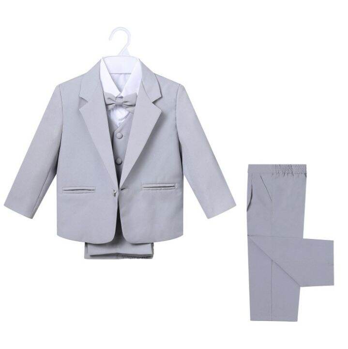Boys Suit & Blazer Clothing Set 5 Pieces Long Sleeve Boy's Special Occasion Wedding Suit Sets