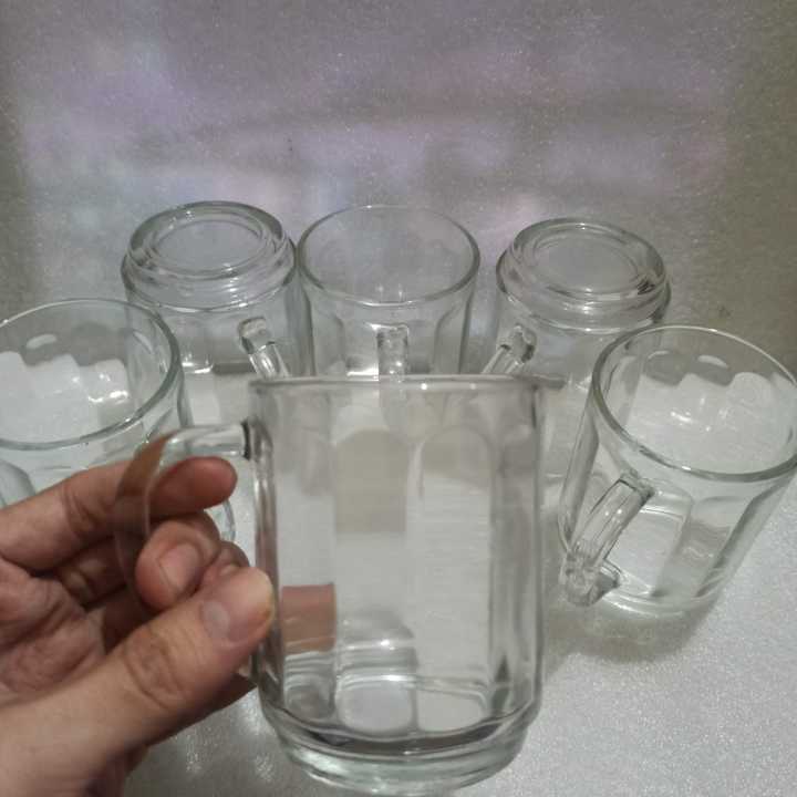 Gelas Kopi Gagang 6pcs Kaca 250 Ml Gelas Kaca Gagang 250 Ml 6pcs Lazada Indonesia 3113