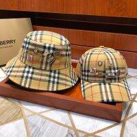 sacred BURBERRY หมวกบักเก็ตลําลอง ป้องกันแดด ลายสก๊อต เข้ากับทุกการแต่งกาย สไตล์เกาหลี สําหรับผู้ชาย และผู้หญิง