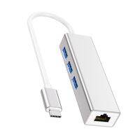 USB 3.0 1000Mbps Gigabit Ethernet RJ45 LAN Port Hub Tipe C 3.1 Extender Splitter Aluminium Shell USB-C Dock untuk MacBook Air Pro