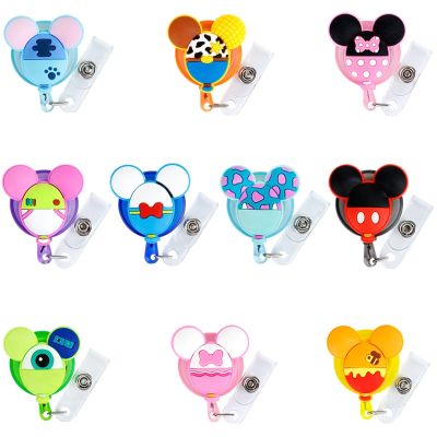 hot！【DT】♞  Card Cover Clip New Design Silicone Retractable Student Badge Reel Cartoon ID Holder accessories