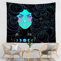 Psychedelic Moon Starry Tapestry Flower Wall Hanging Room Sky Carpet Dorm Tapestries Art Home Decoration Accessories