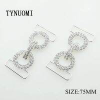 2Pcs/lot 75mm Fashion Crystal Rhinestone Buckles Bikini Connector Ccrystal DIY Clothing Buckles Accessories