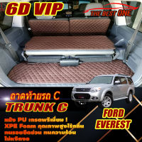 Ford Everest 2007-2014 Trunk C (เฉพาะถาดท้ายรถ C) ถาดท้ายรถ Ford Everest 2007 2008 2009 2010 2011 2012 2013 2014 พรม6D VIP The Best One Auto