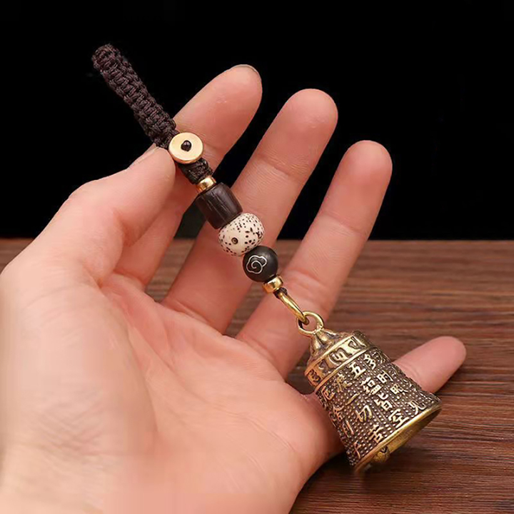knights-house-พวงกุญแจกระดิ่งมันตราทิเบตทำจากทองเหลืองวินเทจเครื่องประดับแขวนพวงกุญแจรถห้อยทำด้วยมือ