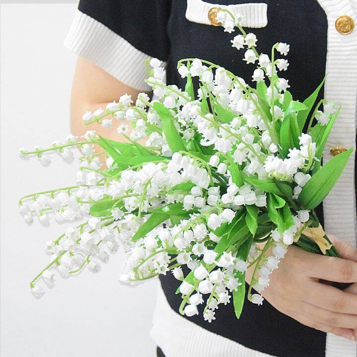 Artificial Lily Of The Valley Fake White Bell Flowers Wind Chime Orchid ...