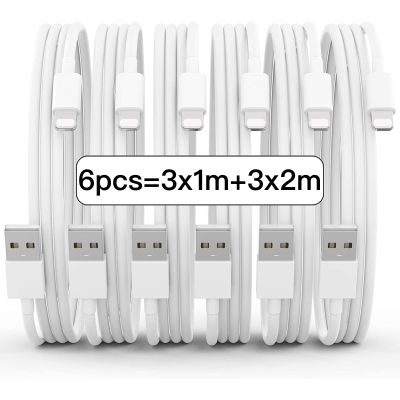 【hot】☃℗✹  6PACKS 1m 2m USB Fast Charging Cable iPhone 6s/6/7/8/Plus/14/13/12/11/Pro/Xs iPod iPad